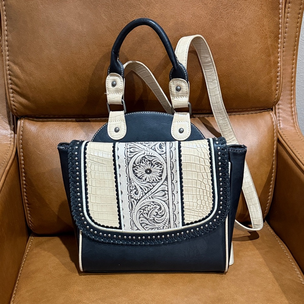 Elegant Two-Tone Backpack